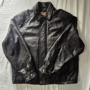 Danier Men's Black Leather Shirt Jacket
